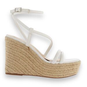 BP Sandals Women 12 Cohan Wedge Espadrille‎ Strappy Ankle Strap Tan Classic